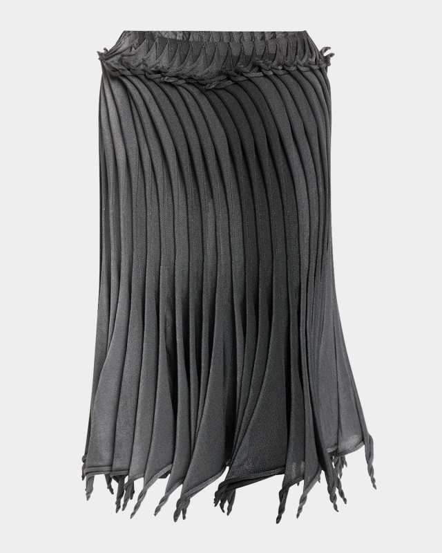 Sculptural Pleated Midi Skirt
